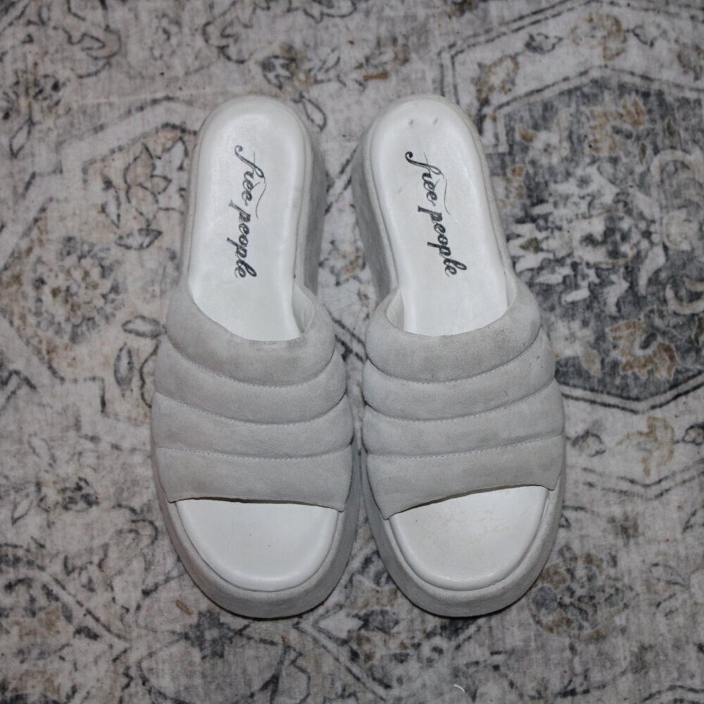 Free People cloud gray size 37.5 cloud platform wedge 90s Y2K womens